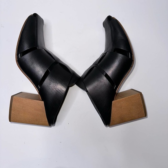 Donald Pliner Women's Black Lilia Mule Slip-On Block Wood Heel 6M - Picture 2 of 7